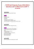 NYPD 2nd Trimester Exam &lpar;2024&sol; 2025&rpar; &vert;  Questions and Verified Answers&vert;100 &percnt;  Accurate &comma; Rated A&plus;