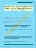 UHD MBA 6207 - Summer&sol;Monday Midterm &lpar;Chapter and Case Studies&rpar; Exam Questions and Answers 100&percnt; Pass