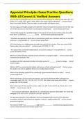Appraisal Principles Exam Practice Questions With All Correct & Verified Answers