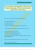 Pre-Assessment&colon; Introduction to Physical and Human Geography D199&period; Exam Questions and Answers 100&percnt; Pass