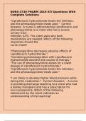 NURS-3730 PHARM 2019 ATI Questions With Complete Solutions