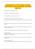 WASHINGTON STATE REGULATIONS QUESTIONS WITH ANSWERS UPDATED 2025 - 26