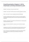 Fraud Examination Chapters 1-18 for Final Exam correctly answered to pass