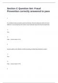 Section C Question Set&colon; Fraud Prevention correctly answered to pass