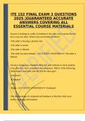  ITE 152 FINAL EXAM 3 QUESTIONS 2025 &vert;GUARANTEED ACCURATE ANSWERS COVERING ALL ESSENTIAL COURSE MATERIALS