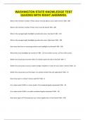 WASHINGTON STATE KNOWLEDGE TEST QUIZZES WITH RIGHT ANSWERS&period;