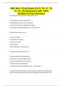 HSC 404 - Final Exam &lpar;Ch 9&comma; 10&comma; 11&comma; 12&comma; 13&comma; 15&comma; 16&rpar; Questions with 100&percnt; Verified Correct Answers