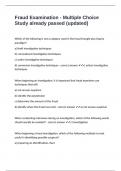 Fraud Examination - Multiple Choice Study already passed &lpar;updated&rpar;