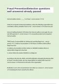 Fraud Prevention&sol;Detection questions well answered already passed