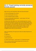 Ch 17&period; Fraud training correctly answered already passed