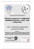 EUP1501 Assignment 4 &lpar;COMPLETE ANSWERS&rpar; Semester 1 2025 - DUE 15 May 2025&semi; 100&percnt; correct solutions and explanations&period;
