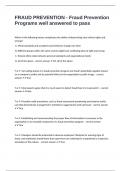 FRAUD PREVENTION - Fraud Prevention Programs well answered to pass 