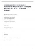 COMMUNICATION 3180 EXAM 1 &lpar;Latest 2025 &sol; 2026 Update&rpar;&comma; Questions with correct answers &vert; Graded A&plus;&vert; Fully Solved 100&percnt; ORIGINAL&period;