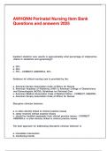 AWHONN Perinatal Nursing Item Bank Questions and answers 2025&period;
