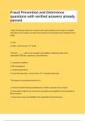 Fraud Prevention and Deterrence questions with verified answers already passed