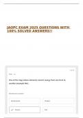 JAOPC EXAM 2025 QUESTIONS WITH 100&percnt; SOLVED ANSWERS&excl;&excl;