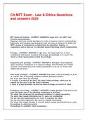 CA MFT Exam - Law & Ethics Questions and answers 2025&period;