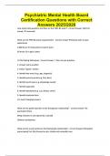 Psychiatric Mental Health Board Certification Questions with Correct Answers 2025&sol;2026