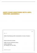 JAOPC EXAM QUESTIONS WITH 100&percnt; VERIFIED ANSWERS&excl;&excl;