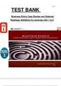 Test Bank for Business Ethics Case Studies and Selected Readings, 9th Edition by Marianne M. Jennings All 1-9 Chapters Covered ,Latest Edition