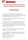 NR 547 Differential Diagnosis in Psychiatric-Mental Health across the Lifespan Practicum - Chamberlain  NR 547 Week 2 Exam Actual Questions and Revised Answers with Rationales&comma; &lpar;2025 &sol; 2026&rpar; &lpar;A&plus; Guarantee&rpar;