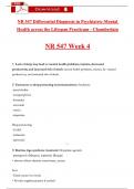 NR 547 Differential Diagnosis in Psychiatric-Mental Health across the Lifespan Practicum - Chamberlain  NR 547 Week 4 Exam Actual Questions and Revised Answers with Rationales&comma; &lpar;2025 &sol; 2026&rpar; &lpar;A&plus; Guarantee&rpar;
