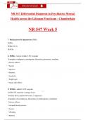 NR 547 Differential Diagnosis in Psychiatric-Mental Health across the Lifespan Practicum - Chamberlain  NR 547 Week 5 Exam Actual Questions and Revised Answers with Rationales&comma; &lpar;2025 &sol; 2026&rpar; &lpar;A&plus; Guarantee&rpar;