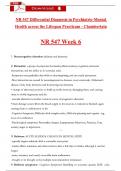 NR 547 Differential Diagnosis in Psychiatric-Mental Health across the Lifespan Practicum - Chamberlain  NR 547 Week 6 Exam Actual Questions and Revised Answers with Rationales&comma; &lpar;2025 &sol; 2026&rpar; &lpar;A&plus; Guarantee&rpar;
