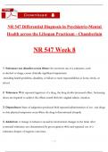 NR 547 Differential Diagnosis in Psychiatric-Mental Health across the Lifespan Practicum - Chamberlain  NR 547 Week 8 Exam Actual Questions and Revised Answers with Rationales&comma; &lpar;2025 &sol; 2026&rpar; &lpar;A&plus; Guarantee&rpar;