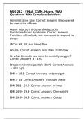 NSG 211 West Virgina University -NSG 212 - FINAL EXAM&comma; Huber&comma; WVU Questions With Complete Solutions