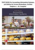 TEST BANK For Accounting Information Systems&comma; 3rd Edition by Vernon Richardson&comma; Verified Chapters 1 - 18&comma; Complete Newest Edition >Instant Download as Pdf File<