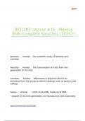 BIOL203 Lecture -15 - Meiosis With Complete Solutions &lpar;2025&rpar;&excl;&excl;