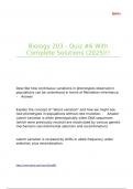 Biology 203 - Quiz -6 With Complete Solutions &lpar;2025&rpar;&excl;&excl;