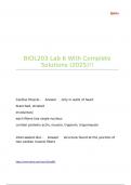 BIOL203 Lab 6 With Complete Solutions &lpar;2025&rpar;&excl;&excl;