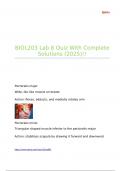 BIOL203 Lab 8 Quiz With Complete Solutions &lpar;2025&rpar;&excl;&excl;