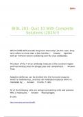 BIOL 203 Quiz 10 With Complete Solutions &lpar;2025&rpar;&excl;&excl;