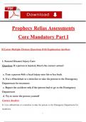 Prophecy Relias Assessments Core Mandatory Part I Exam Actual Questions and Revised Answers with Rationales&comma; &lpar;2025 &sol; 2026&rpar; &lpar;A&plus; Guarantee&rpar;