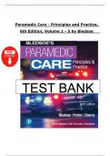 Paramedic Care&colon; Principles & Practice &ndash; Volumes 1 to 5&comma; 6th Edition by Bledsoe &ndash; Full Test Bank with Verified Answers