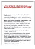 ARKANSAS LIFE INSURANCE 2025 Actual Exam Questions and Answers A&plus; Graded&period;