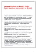Arkansas Pharmacy Law 2025 Actual Exam Questions and Answers A&plus; Graded&period;