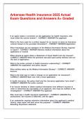 Arkansas Health insurance 2025 Actual Exam Questions and Answers A&plus; Graded&period;