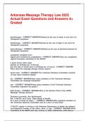 Arkansas Massage Therapy Law 2025 Actual Exam Questions and Answers A&plus; Graded&period;
