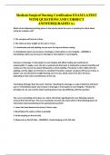 Medical-Surgical Nursing Certification EXAM LATEST WITH QUESTIONS AND CORRECT ANSWERS&vert;GRADED A&plus;