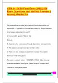 CEM 141 MSU Final Exam 2025&sol;2026  Exam Questions and Verified Answers &vert;  Already Graded A&plus; 
