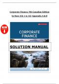 Corporate Finance &ndash; 9th Canadian Edition by Ross &ndash; Complete Solutions Manual &lpar;Chapters 1&ndash;32 &plus; Appendices A & B&rpar;