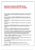 EpicCare Inpatient &lpar;INP402&rpar; Exam &ndash; Actual Exam Questions and Answers &lpar;A&plus; Graded&rpar;