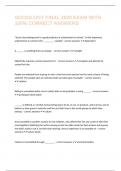 SOCIOLOGY FINAL 2020 EXAM WITH 100&percnt; CORRECT ANSWERS