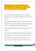 EOPA Entrepreneurship Study Set  2025&sol;2026 Exam Questions with 100&percnt;  Correct Answers &vert; Latest Update 
