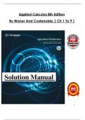 Solutions manual for Applied Calculus&comma; 8th Edition by Waner verified chapters 1 - 9 questions with complete solutions&period;
