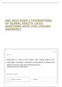 HSC 4624 EXAM 1 FOUNDATIONS OF GLOBAL HEALTH &lpar;2025&rpar; QUESTIONS WITH 100&percnt; PASSED ANSWERS&excl;&excl;